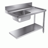 Table d'alimentation droite  1200 x 800 x 900 mm | COMBISTEEL  - lavabo 500x400x250 - 7106.1010
