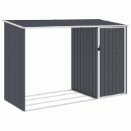 VidaXL Abri à bois de jardin Anthracite 245x98x159 cm Acier galvanisé Modèle Atlas Advance - acier 46295