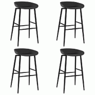 VidaXL Chaises De Bar Lot De 4 Noir - noir 248167_0