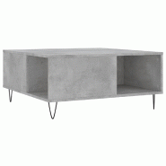 VidaXL Table basse gris béton 80x80x36,5 cm bois d'ingénierie Modèle Nova Urban - 830784