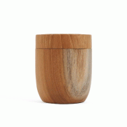 Bazar Bizar Bocal en bois de teck 8x8x9.5 cm naturel - beige Bois massif BASU507-M