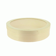 Boite bois ronde "Bosco" couvercle avec fenêtre plexi Ø 33x8 cm -par 12