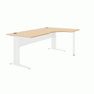 Bureau asymétrique 90° chêne/blanc 160*120/60 cm avec retour droit - 9300188