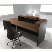 Bureau d'accueil ergonomique et Design Delta - Droite, Noir, Non, 282, Acacia foncé_1