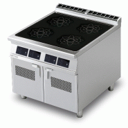 Cuisinière à induction 4 zones, plan vitrocéramique avec commandes digitales, structure inox, 80x90x90 cm, Modèle PCI-98ETD - 1987