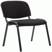 Décoshop26 - Chaise visiteur empilable zone d'attente en tissu noir piètement à 4 pieds en métal noir 10_0003401 - noir métal 3000251563733