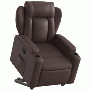 Fauteuil inclinable marron similicuir Modèle Yervoriax - 8721012170346