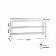 GGM Gastro Tables Inox de Travail Centrales Premium avec 2 étagères - Profondeur 700 mm - ATK187ZB - 4063326275954