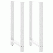 Helloshop26 - Lot de 2 pieds de table de bar réglables design moderne 60 x 110 cm en acier blanc 02_0057597 - blanc acier 3000240127373