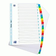 Oxford Intercalaires alpha A4, 26 positions A-Z, en carte 170g/m², coloris assortis - 3045055965819
