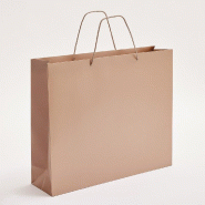 Sac luxe métallisé cuivre poignées cordelières 53x14x44cm - par 12