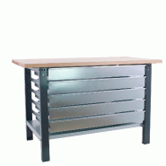 SimonRack Établi industriel avec 5 tiroirs, 1800x750 mm, plateau en bois lamellé 32 mm, charge 1000 kg, Noir - BT-6 PRO - noir métal 8425437126369