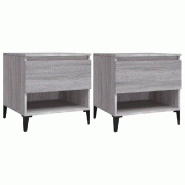 Tables d'appoint 2 pcs Sonoma gris 50x46x50 cm Bois ingénierie Modèle Ombre Pure Prime - 819561