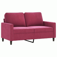 VidaXL Canapé à 2 places Rouge bordeaux 120 cm Velours Modèle Mermontix - 359193