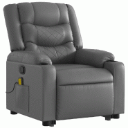 VidaXL Fauteuil inclinable de massage Gris Similicuir Modèle Corvarine - 3206558
