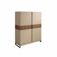 AC ANGEL CERDA Angel Cerdá Buffet haut en cuir, noyer et acier poli 3276C 120 x 50 x 150 - marron Bois manufacturé 8435631040248 AC ANGEL CERDA Angel Cerdá Buffet haut en cuir, noyer et acier poli 3276C 120 x 50 x 150 - marron Bois manufacturé 8435631040248