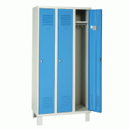 Armoire vestiaire en tôle d'acier robuste - Modèles 1 à 4 colonnes - Portes bleues RAL 5012 Armoire vestiaire en tôle d'acier robuste - Modèles 1 à 4 colonnes - Portes bleues RAL 5012