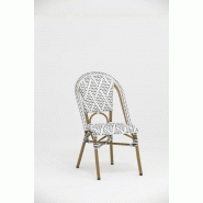 Chaise de terrasse montorgueil - tressage noir et blanc