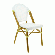 Chaise empilable d'extérieur en aluminium et textylène Biarritz coloris écru