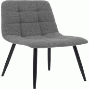 CLP Chaise de Salle à Manger Antibes Tissu Teddy Tissu HBT: 84x45x55 cm Gris - gris textile 327723