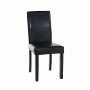 CLP Chaise de salle à manger Ina similicuir avec pieds en Bois Noir /Marron foncé - noir polyester 18506501 CLP Chaise de salle à manger Ina similicuir avec pieds en Bois Noir /Marron foncé - noir polyester 18506501