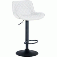 CLP Tabouret de bar Minosa réglable et pivotant Blanc /Similicuir - blanc polyester 321056 CLP Tabouret de bar Minosa réglable et pivotant Blanc /Similicuir - blanc polyester 321056