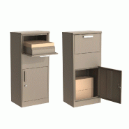 COULEURS DU MONDE Boîte aux lettres taupe avec compartiment colis –  Acier Galvanisé - marron acier 3700263329548