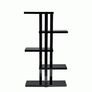 Étagère 5 niveaux noir laqué - L90 x P30 x H160 cm - Bois