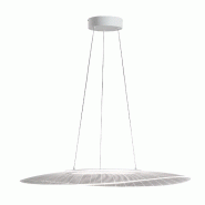 Fabas Luce Suspension Vela En Métal Et Méthacrylate Blanc, Led 40 W 3000 K, Dimmable Avec Coupure De Phase, Idéale Pour L'Éclairage Intérieur - b