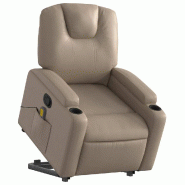 Fauteuil inclinable de massage Cappuccino Similicuir Modèle Pervellaix - 8721012169319