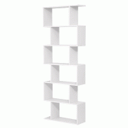 Helloshop26 - Bibliothèque contemporain étagère à 6 niveaux meuble de rangement cloison séparateur pour salon chambre bureau blanc 12_0004218 - 3
