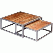 Helloshop26 - Ensemble de table basse 2 pièces bois d'acacia massif marron 02_0042100 - 3000213657609 Helloshop26 - Ensemble de table basse 2 pièces bois d'acacia massif marron 02_0042100 - 3000213657609