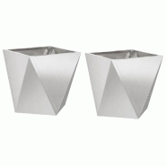 Helloshop26 - Lot de 2 jardinières modernes pour extérieur 30 x 30 x 30 cm avec design épuré en acier inoxydable argent 02_0053057 - inox 30002377