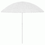 Helloshop26 - Parasol de plage hawaii 300 cm blanc 02_0008387 - blanc polyester 3000448147760