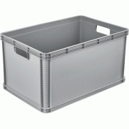 Keeeper Boîte de Transport, Empilable, en Polypropylène, 64 L, Robert, Nordic Grey - gris plastique KEE739