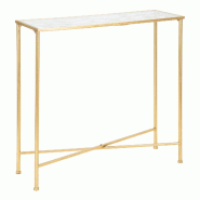 Mauro Ferretti Console Papillons Dorée - Console En Métal Doré Avec Plateau En Verre Et Décorations Papillons, 100 X 35 X 80 Cm - Style Glamour -