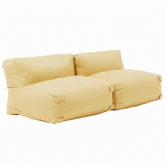 Oviala Business Salon de jardin modulable 2 places jaune clair - jaune polyester 115041