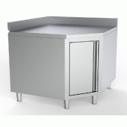 Plan de travail angle avec porte et bord relevé 1000/1000 pour 600mm tables 7333.0290 COMBISTEEL