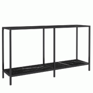 Table console Noir 140x35x75,5 cm Verre trempé Modèle Orion Nordique Plus - 331697