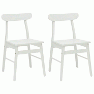 VidaXL Chaise de salle à manger 2 pcs Blanc 43 x 44,5 x 77 cm Modèle Atlas Cuisine - 42020489