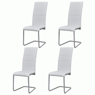 VidaXL Chaises à manger cantilever lot de 4 blanc similicuir Modèle Randelia - 242288