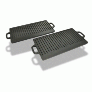 VidaXL Plancha en fonte réversible 2 pcs 38x23 cm - 344650