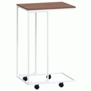 VidaXL Table d'appoint avec roues Blanc 40x30x63,5cm Bois d'ingénierie Modèle Opaline Chic - 343098XL