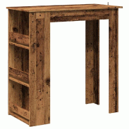 VidaXL Table de bar et étagère de rangement vieux bois 102x50x103,5 cm Modèle Boréal Panorama Ombre - 856762