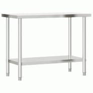 VidaXL Table de travail de cuisine 110x55x85 cm acier inoxydable - 376455