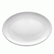 Assiette ovale mélamine blanc 46x32cm