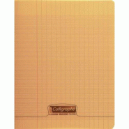 Calligraphe Lot de 10 Cahier Ligne 8000 24x32, 96p./48 feuilles 90 g/m² piquées, couv. PP orange, Séyès - 3210330181981
