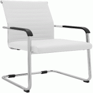 CLP Chaise cantilever Hakon aspect cuir Métal HBT: 90x55x62 cm Blanc - blanc métal 327770