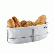 Corbeille à pain Brunch ovale blanche -  Ovale Inox Gefu 33.5x15 cm - blanc inox 33661