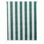 Décoshop26 - Store enrouleur de fenêtre occultant protection solaire store à tirage latéral 70x230cm opaque vert blanc 04_0004458 - blanc 30004658